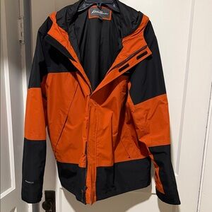 Eddie Bauer Men's XXL Orange and Black Ski Jacket